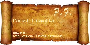 Parsch Fiametta névjegykártya